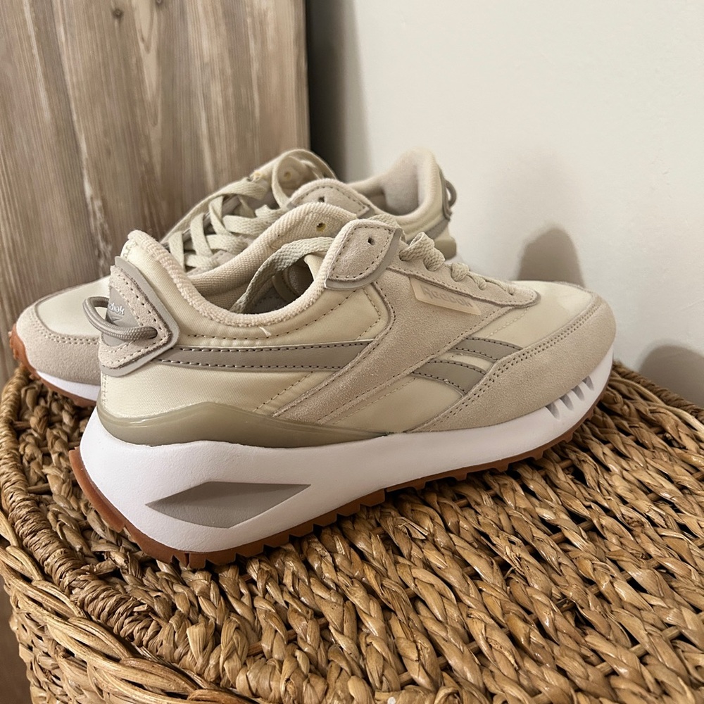 Reebok Cream Chunky Sneakers with Sculpted Midsole